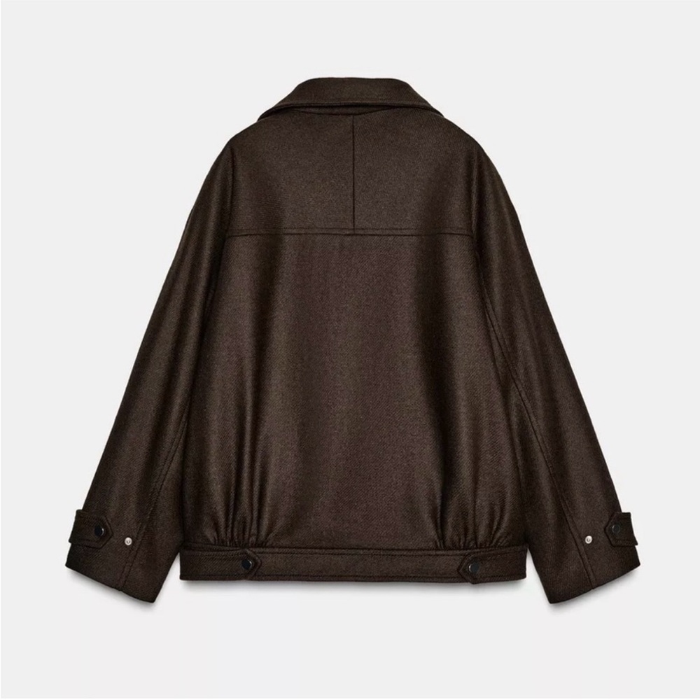 Zara wool blend bomber with high neck - Picture 4 of 6